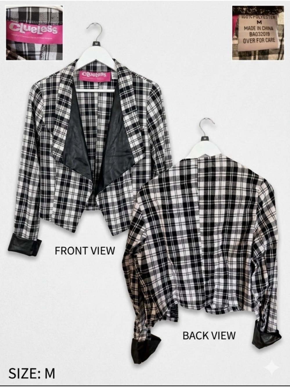 Clueless Movie Inspired Plaid Blazer Jacket – Size Medium – Like New
